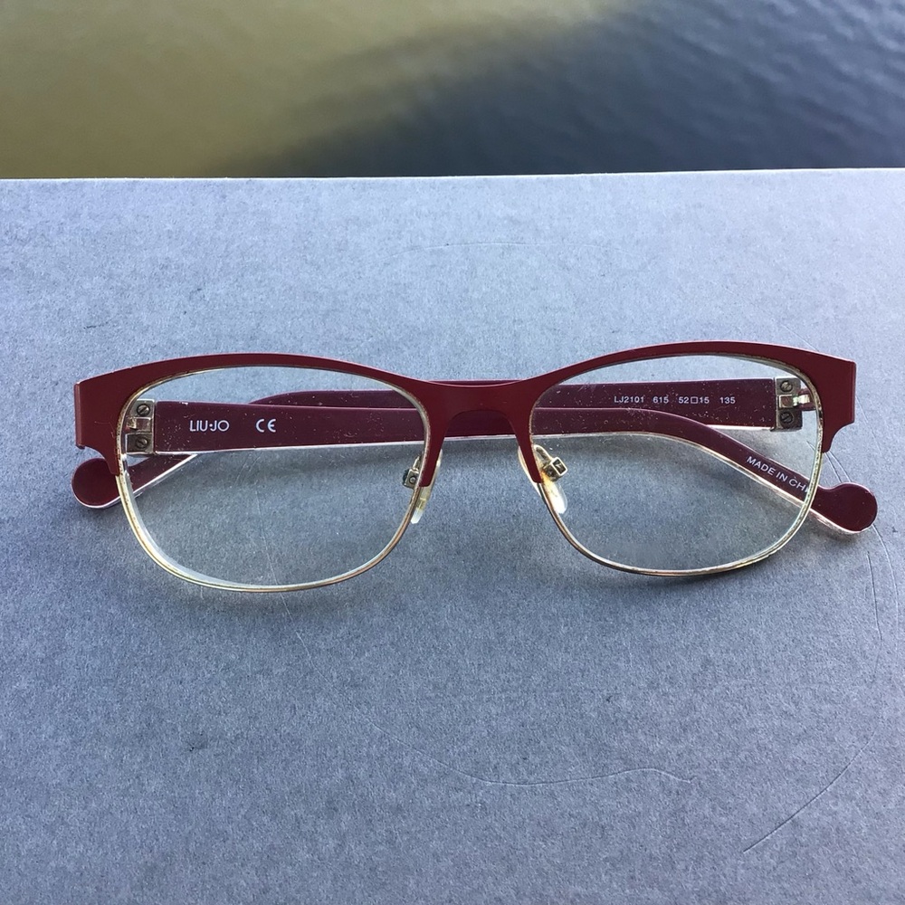 Liu Jo Burgundy and Gold Women's Eyeglass Frames